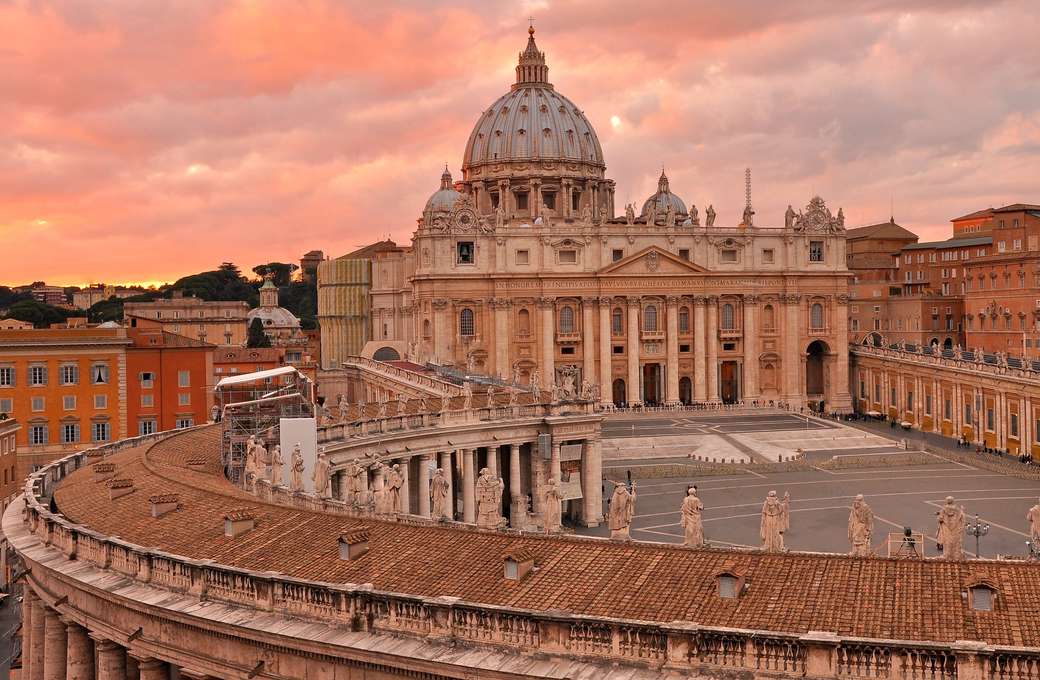 Bazylika św. Piotra Plac św. Piotra z kolumnadami w Rzymie puzzle online
