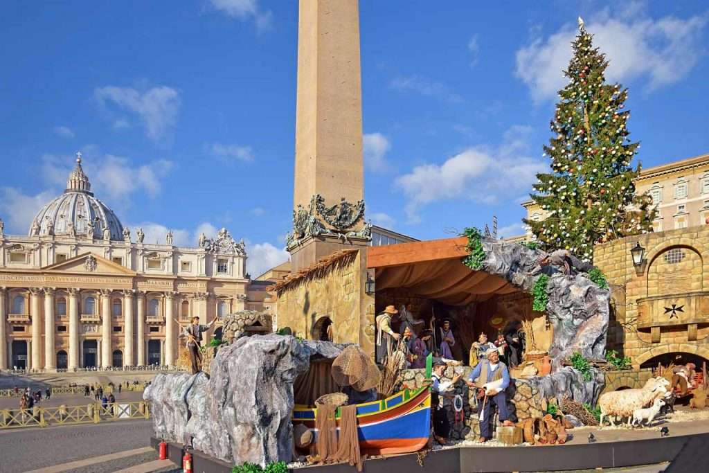 Szopka na placu św. Piotra w Rzymie puzzle online