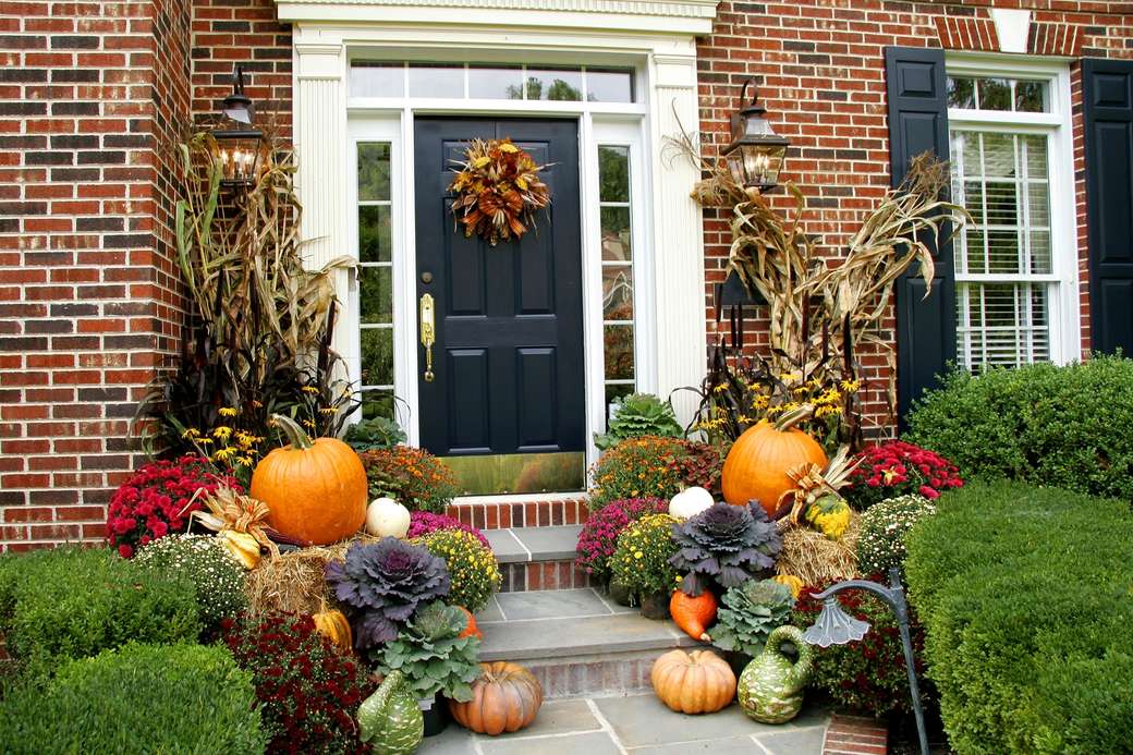 halloween- dekoracja przed domem puzzle online