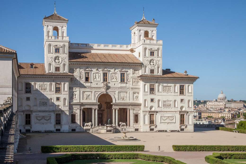 Villa Medici z widokiem na Bazylikę Świętego Piotra w Rzymie puzzle online