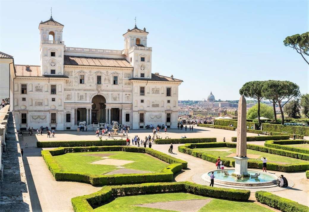 Villa Medici z widokiem na Bazylikę Świętego Piotra w Rzymie puzzle online