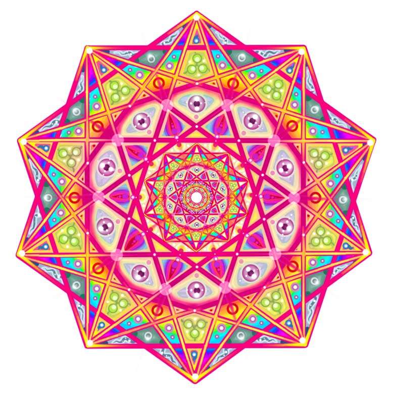Kolorowa mandala we wszystkich kolorach puzzle online