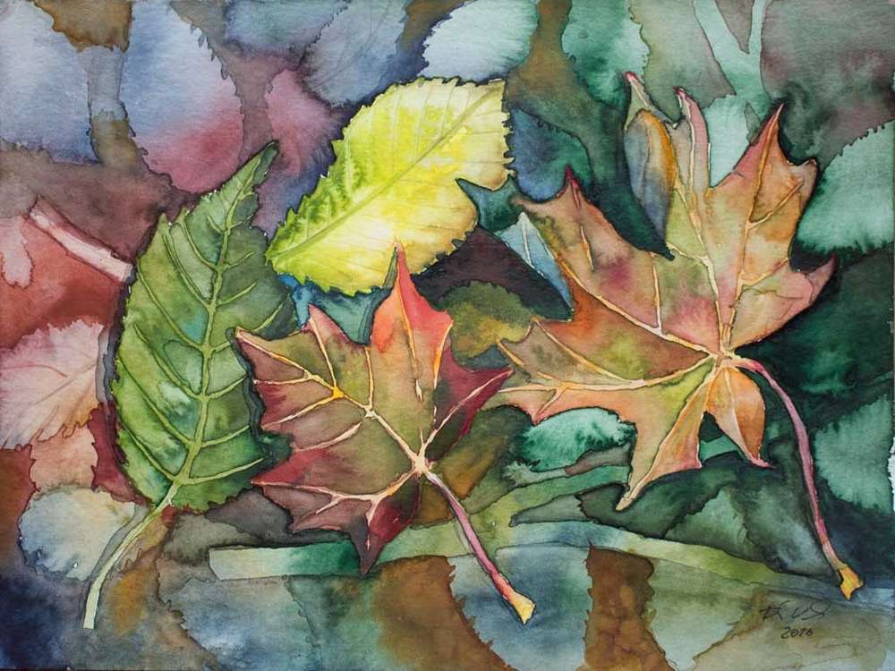 Malowanie liści jesienią puzzle online