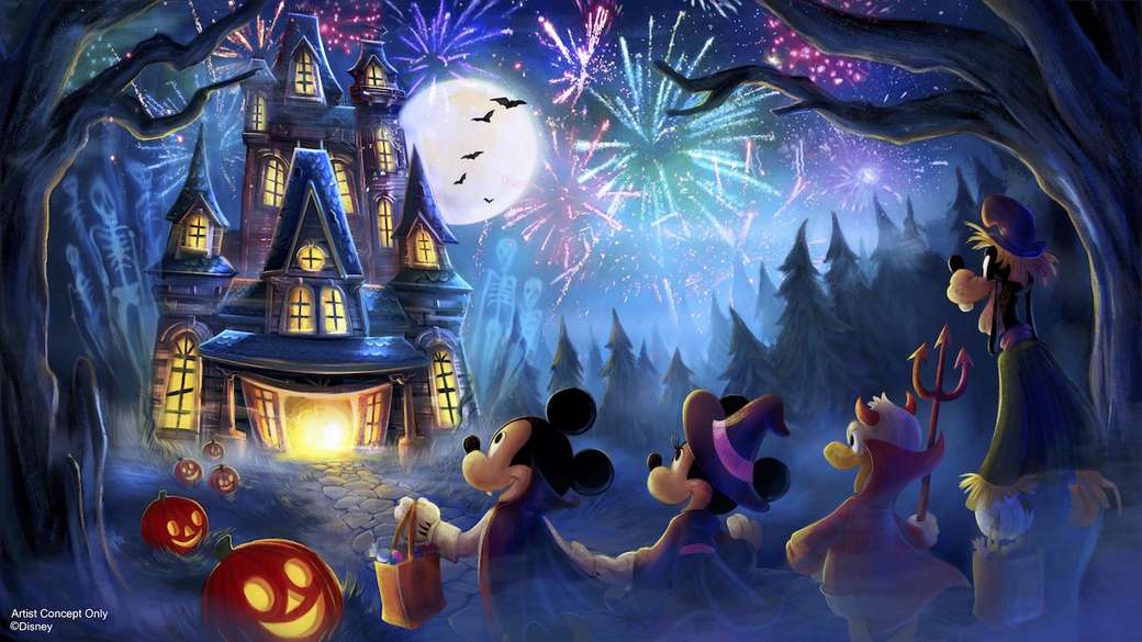 Mickey & Friends Halloween puzzle online