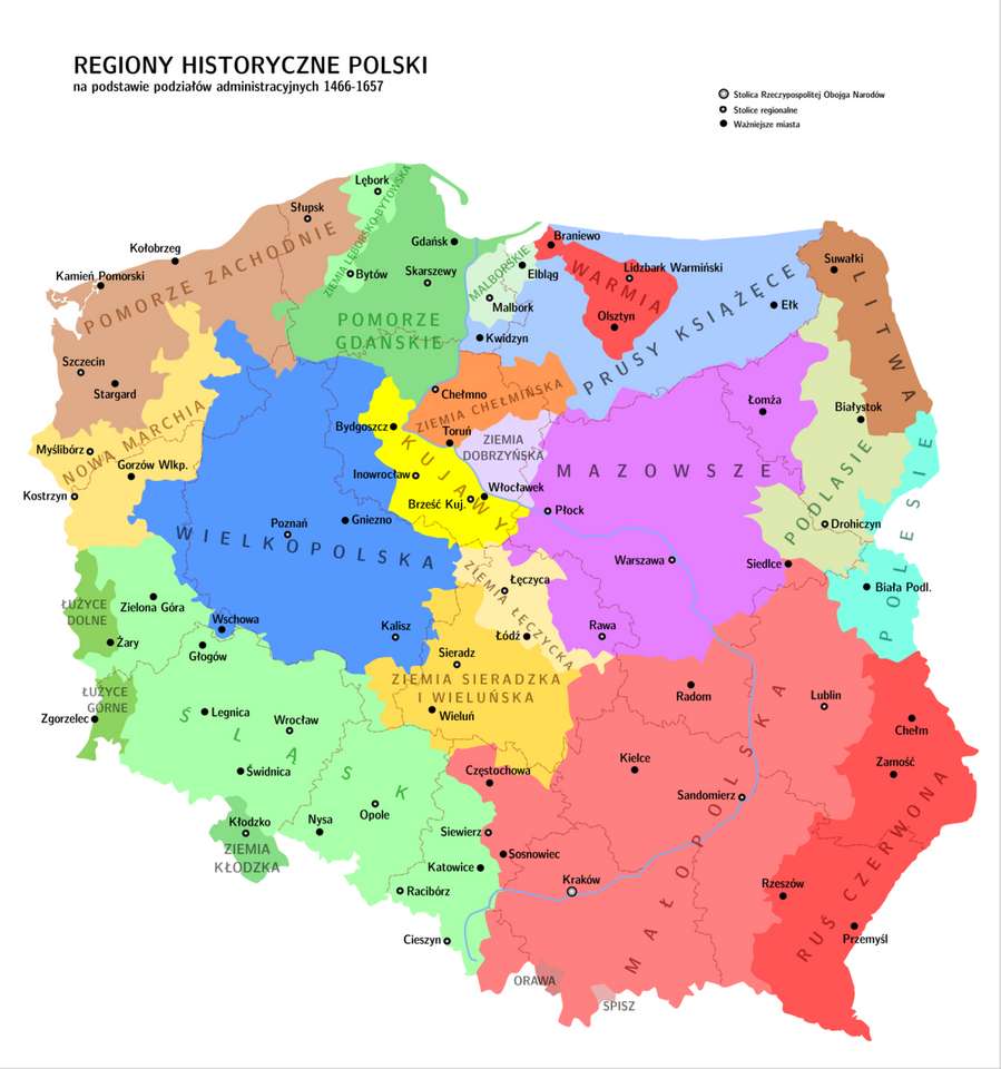 Regiony Polski puzzle online