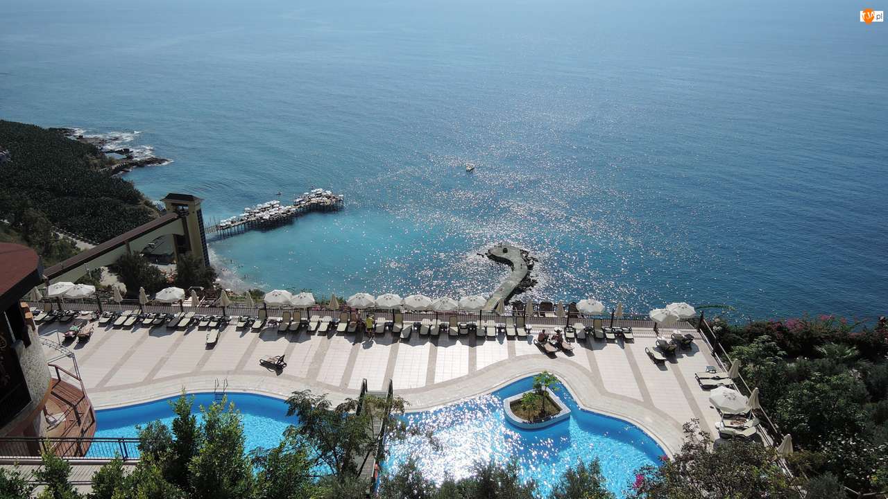 Turcja-Alanya, Morze,  basen puzzle online
