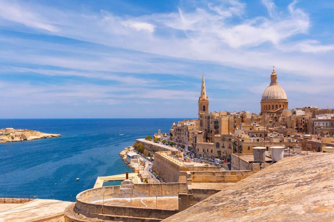 Widok na miasto Valetta na Malcie puzzle online