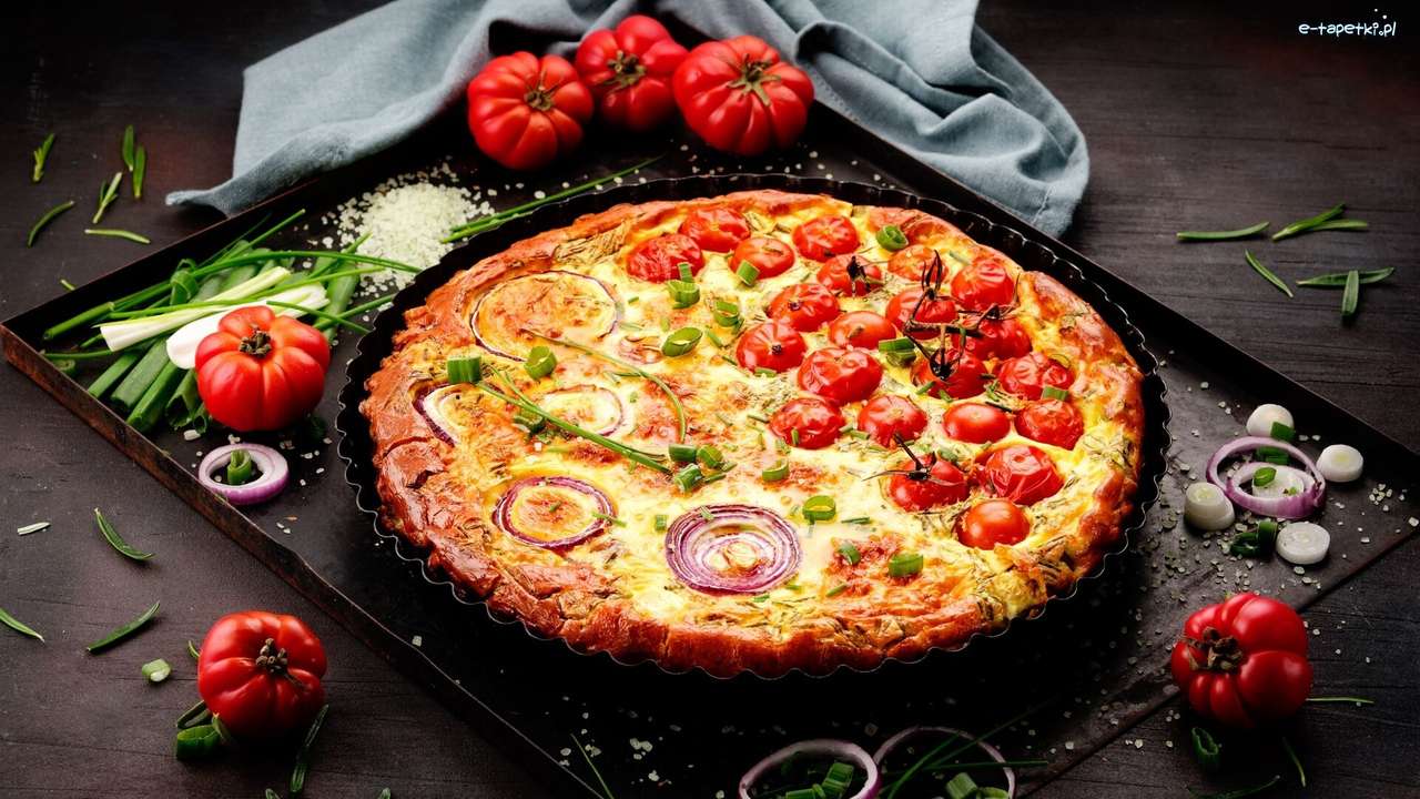 pizza z papryką i pomidorami puzzle online