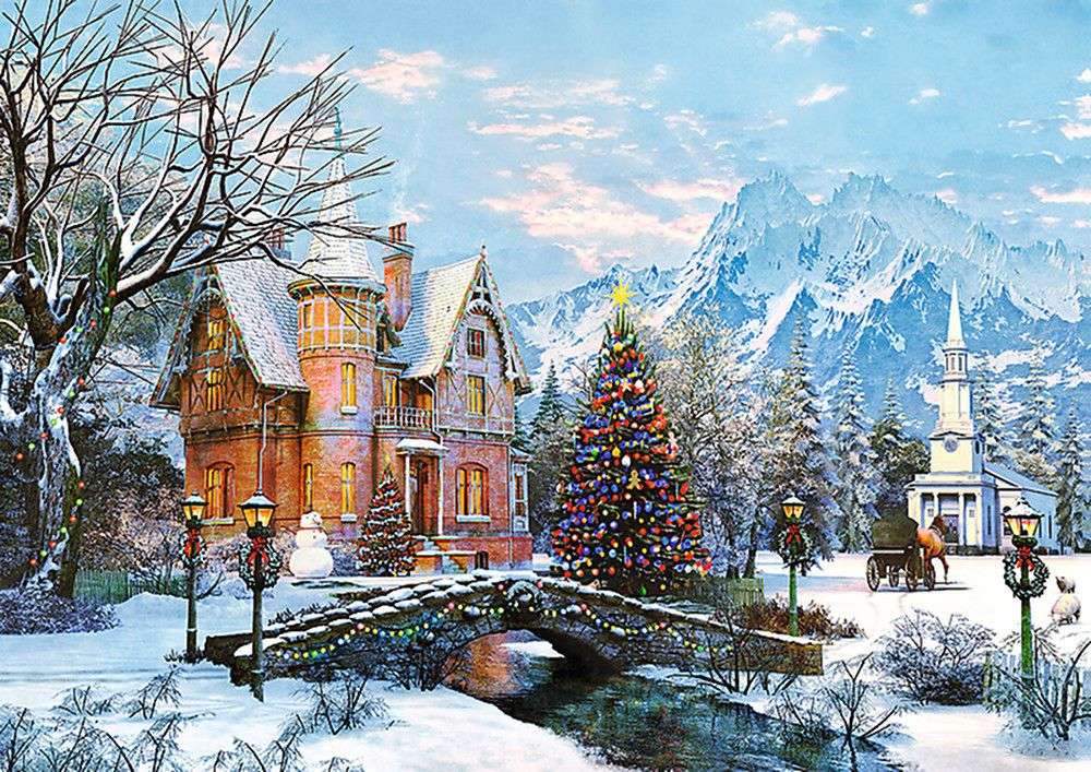 Paesaggio Invernale Con Un Albero Di Natale Risolvi I Giochi Puzzle Gratis Presso Puzzle Factory