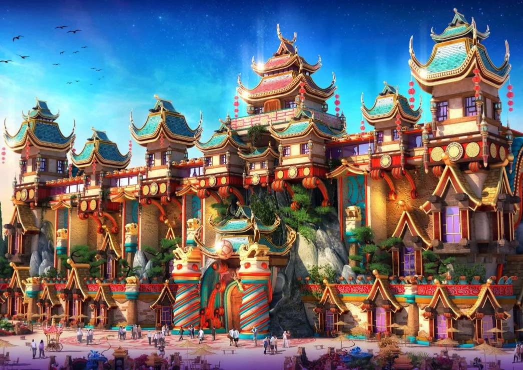 kolorowy budynek w chinach puzzle online