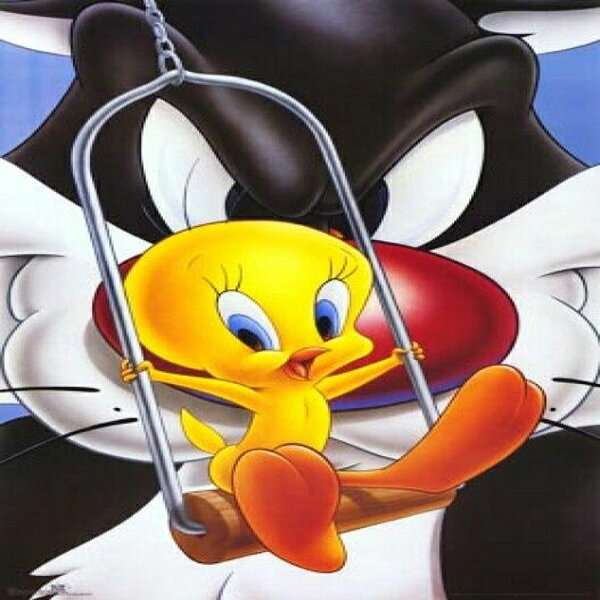 Sylvester Cat i Tweety puzzle online