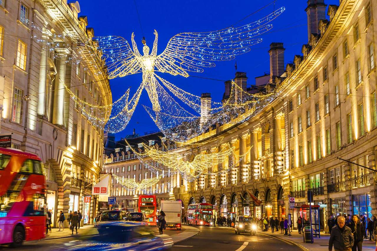 Ozdoby świąteczne na ulicach Londynu puzzle online