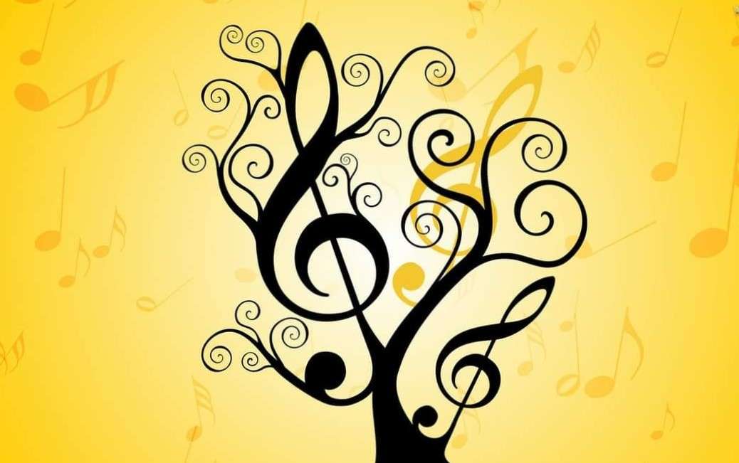 żółte drzewo muzyczne puzzle online