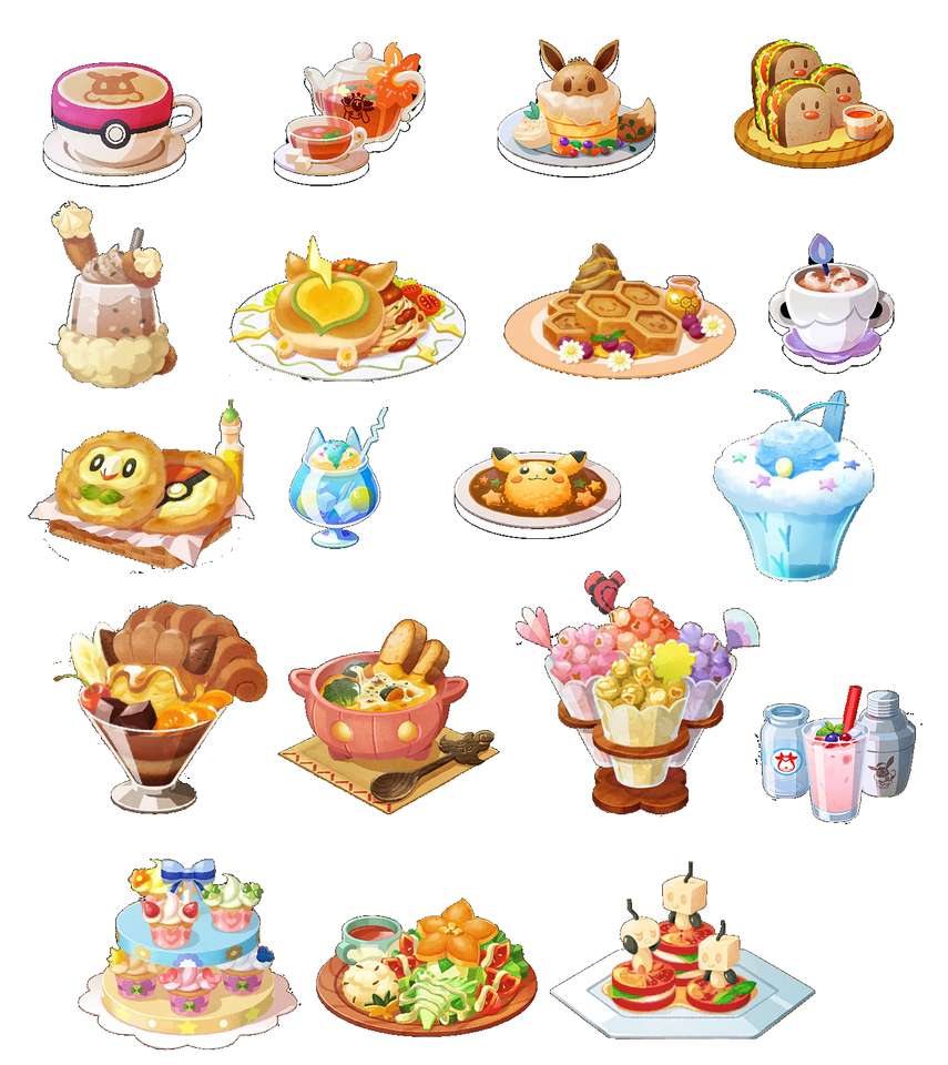 Mieszanka Pokemon Cafe puzzle online