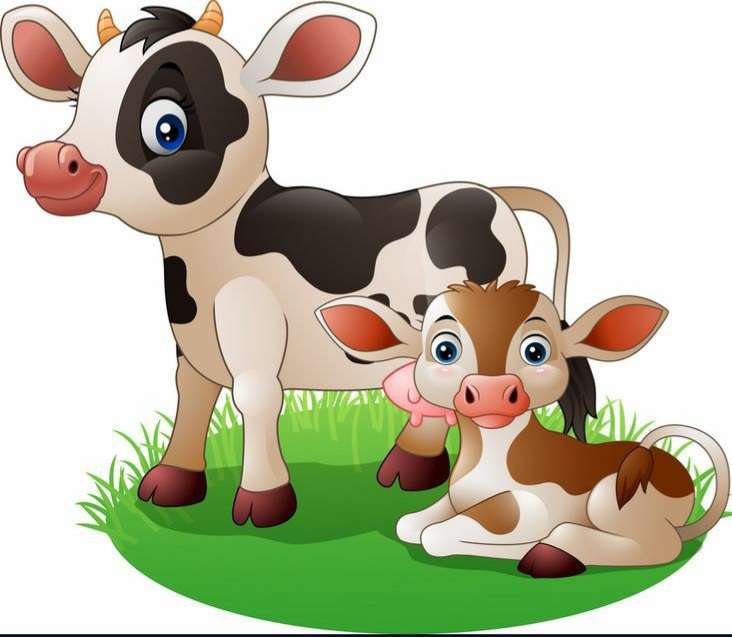 Krowa i cielę puzzle online