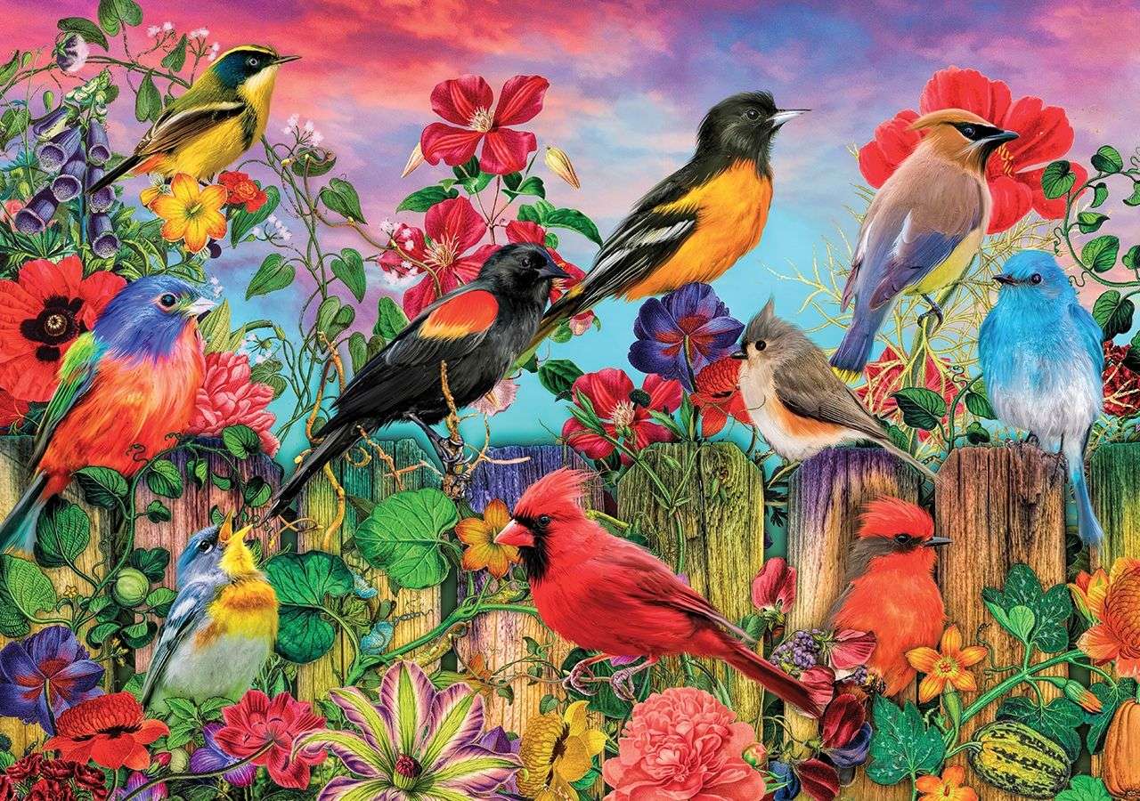 ptaki na płocie puzzle online