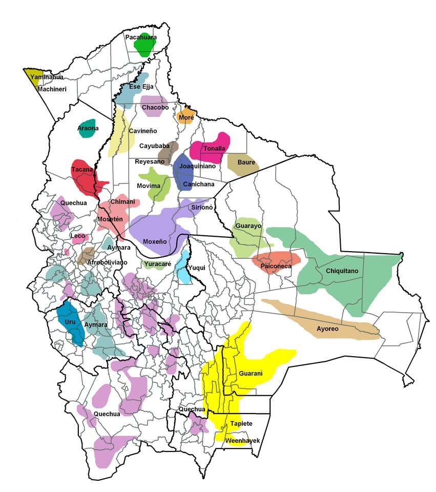 Mapa etniczna Boliwii puzzle online