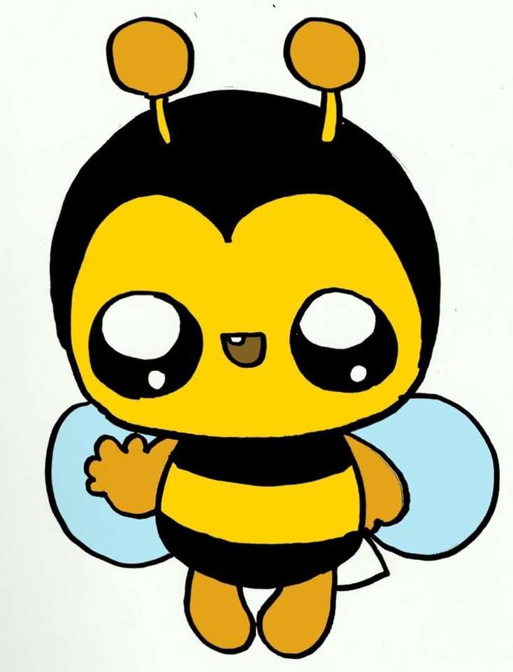 szczęśliwa mała pszczółka kocha i zjada kwiaty puzzle online