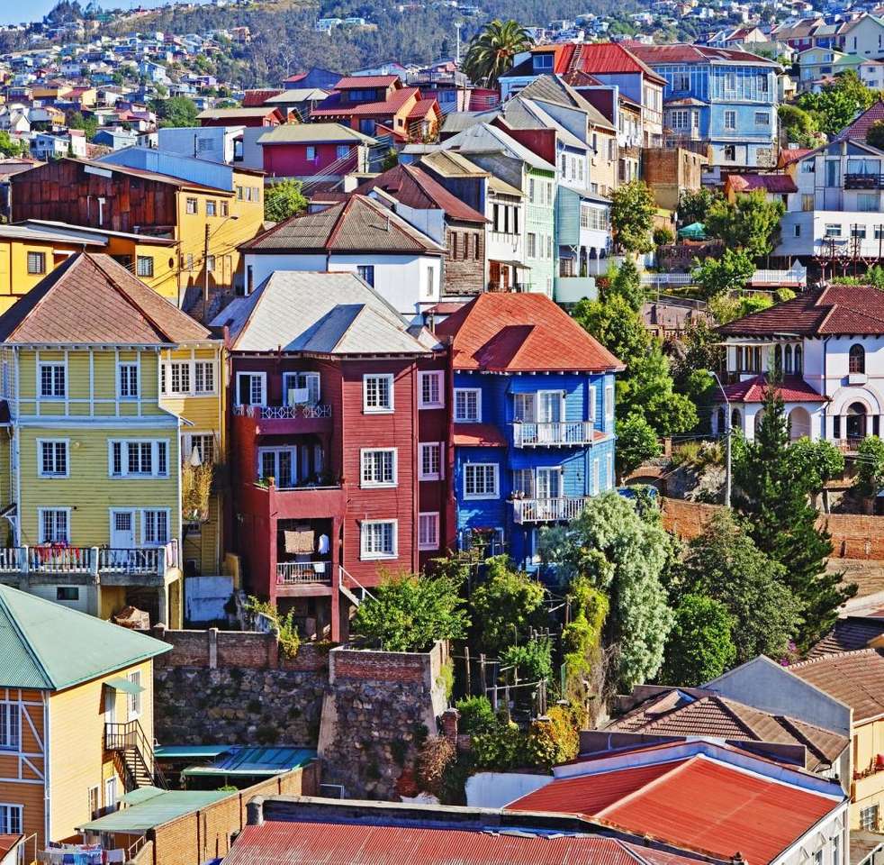 Kolorowe domy Valparaiso Chile puzzle online