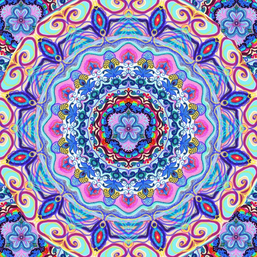 Mandala w wielu kolorach puzzle online