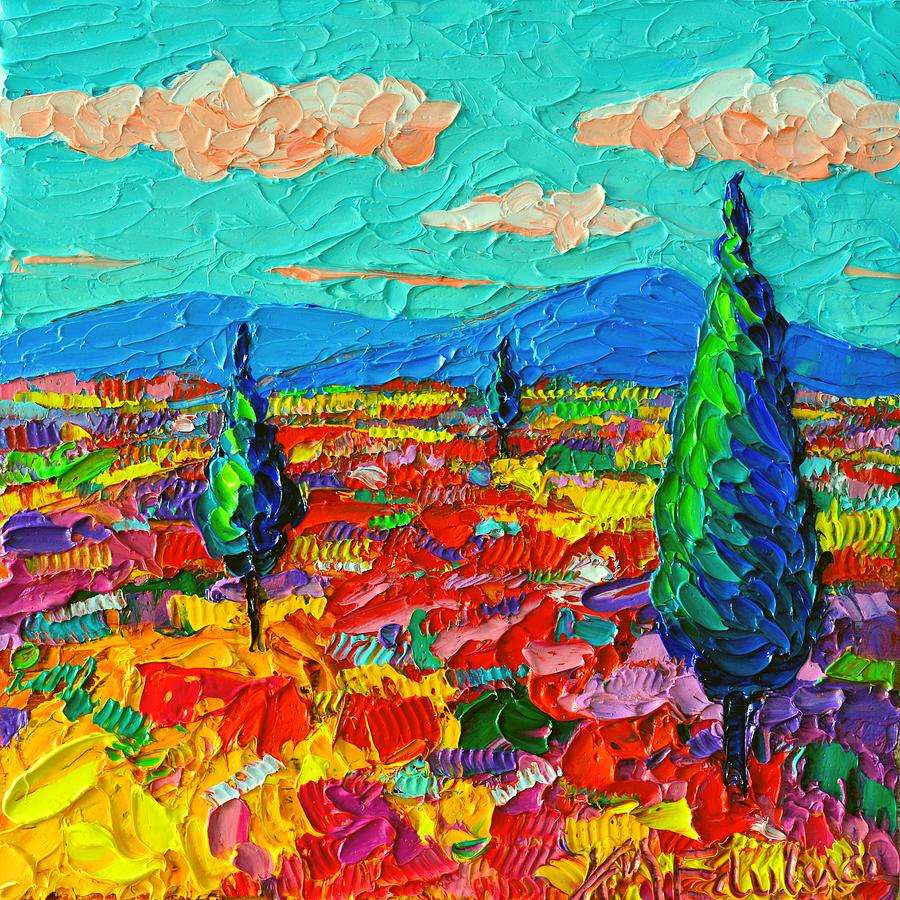 Malowanie kolorowego krajobrazu puzzle online