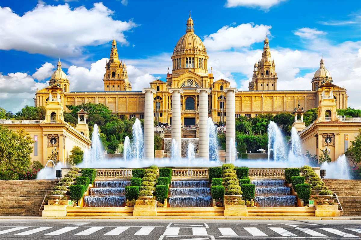 Muzeum Barcelony z fontannami puzzle online