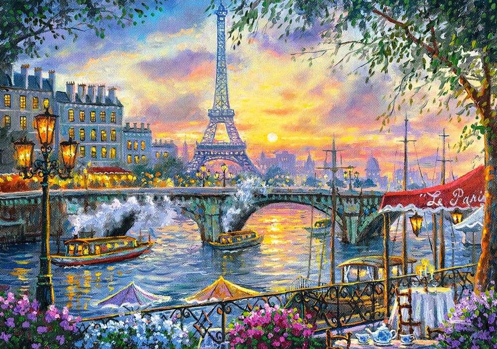 paryż- wieża ajfla, rzeka puzzle online