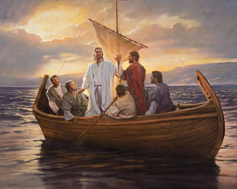 Jezus w łodzi puzzle online