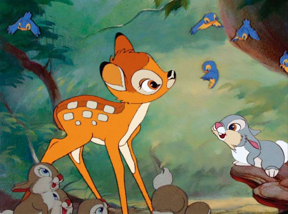 bajka- bambi puzzle online