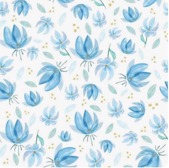modrobílý vzorek květin puzzle online