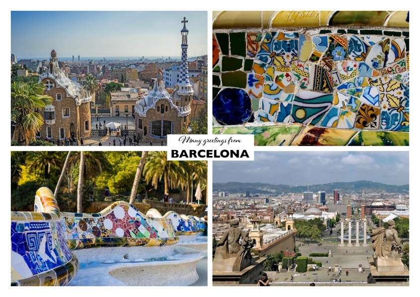 Zabytki kolażu w Barcelonie puzzle online