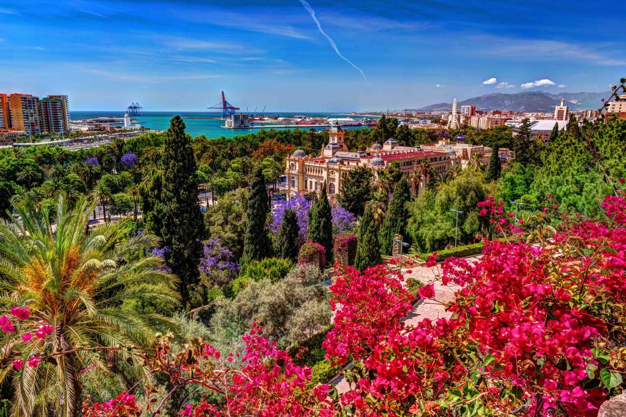 Malaga z kwitnącą roślinnością puzzle online