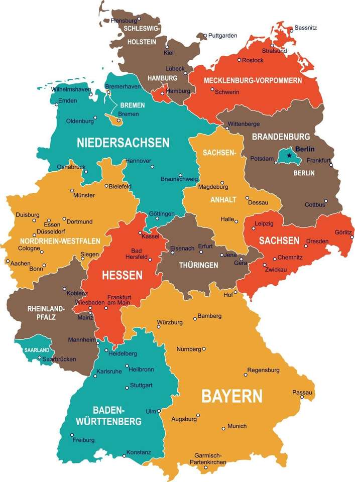 Mapa Niemiec puzzle online