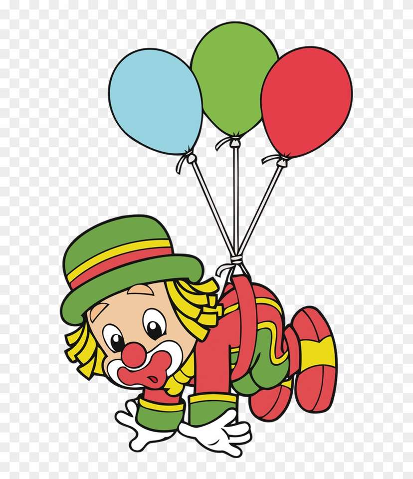 klaun z balonami puzzle online