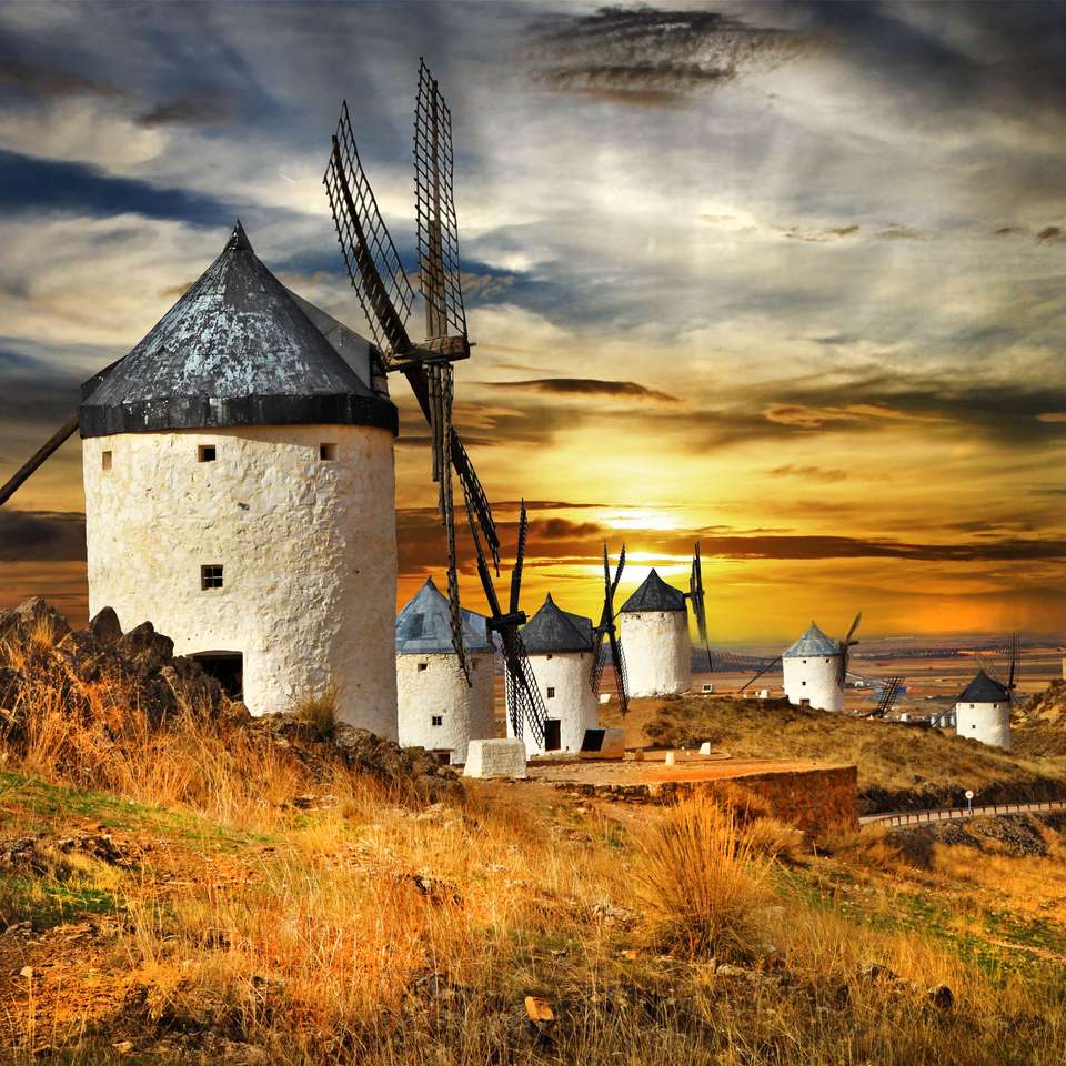Ветряные мельницы Консуэгра в Испании головоломка