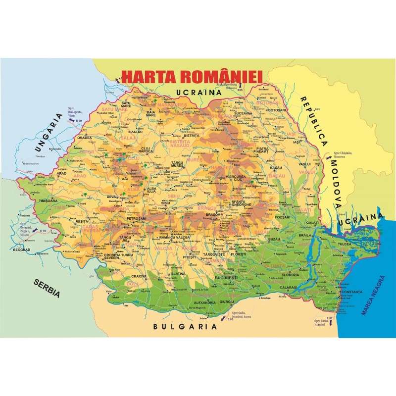 Puzzle Mapa Rumunii puzzle online