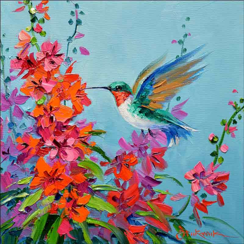 Malowanie kwiatów i ptaków puzzle online