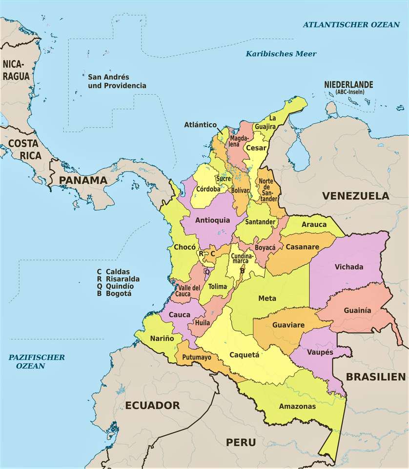polityczna mapa kolumbii puzzle online