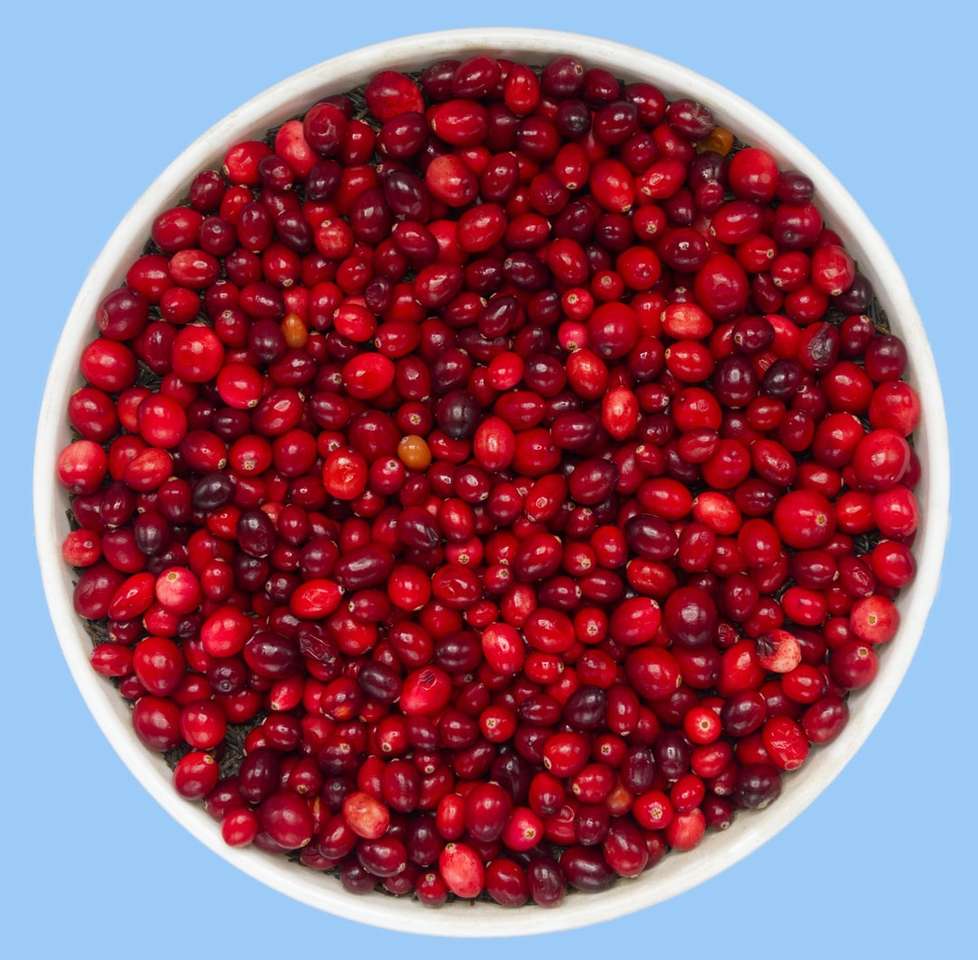 czerwone okrągłe owoce na białej ceramicznej misce puzzle online