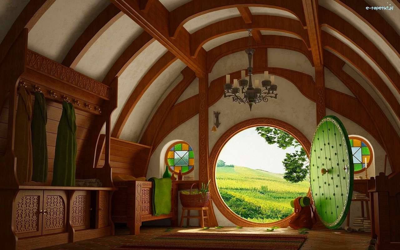 dom- wnętrze, hobbita puzzle online