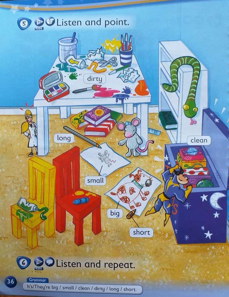 Przymiotniki dla dzieci puzzle online