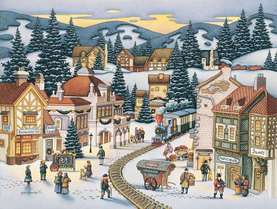 Dipingere il Natale nel paesaggio invernale puzzle