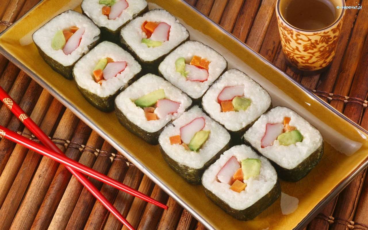japońskie danie- sushi puzzle online