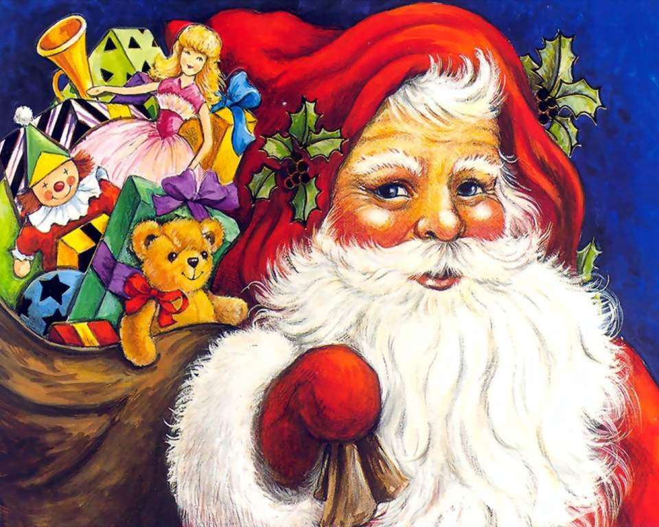 „Święty Mikołaj z kołczanem na plecach” puzzle online