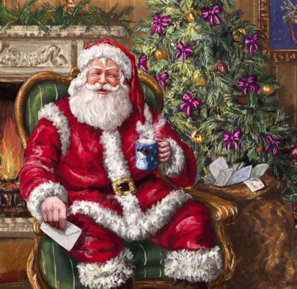 „Święty Mikołaj podaje herbatę” puzzle online