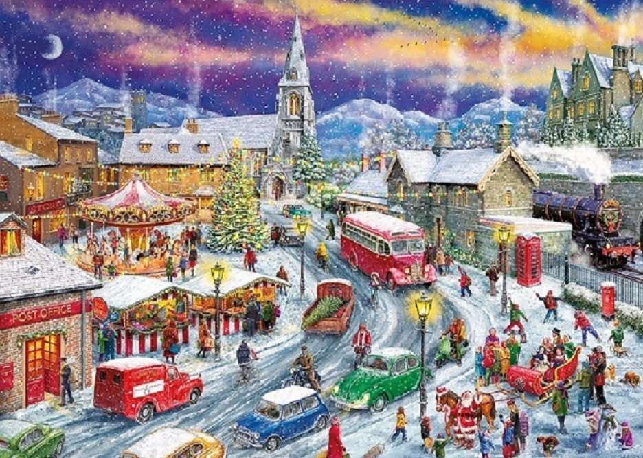 Śnieżne Boże Narodzenie. puzzle online