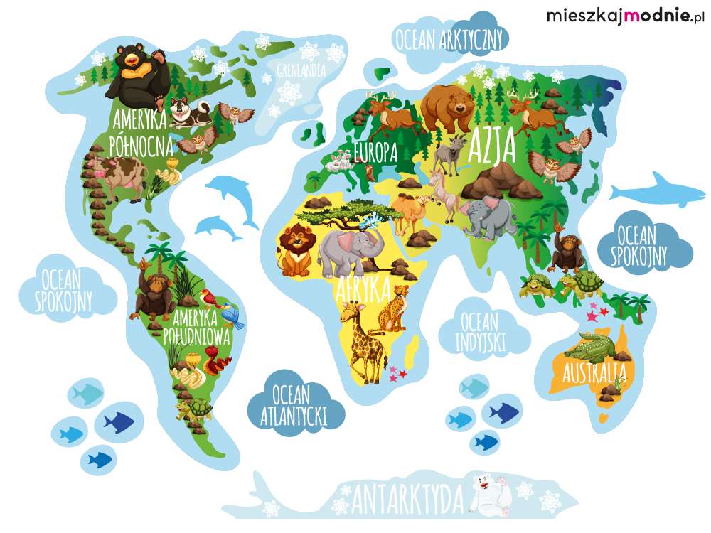Mapa swiata puzzle online