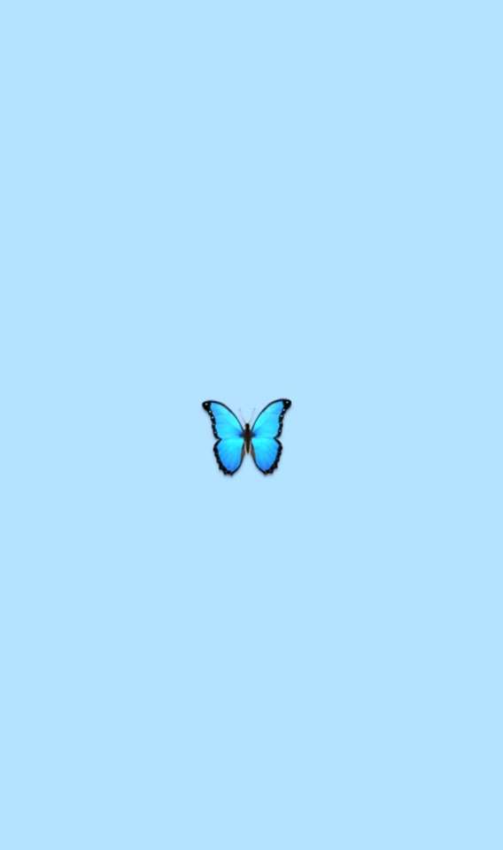 niebieski motyl i niebieskie tło utworzone przeze mnie puzzle online