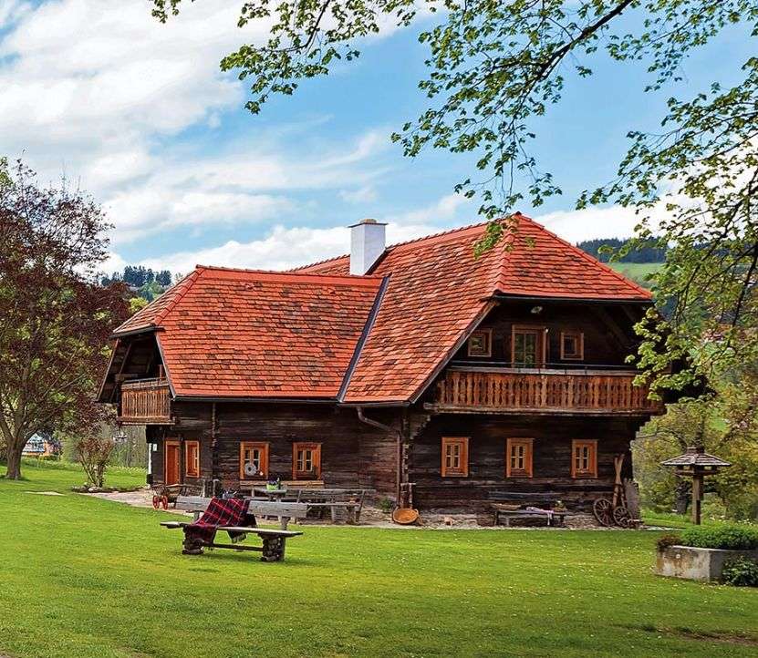 dom drewniany- austria puzzle online