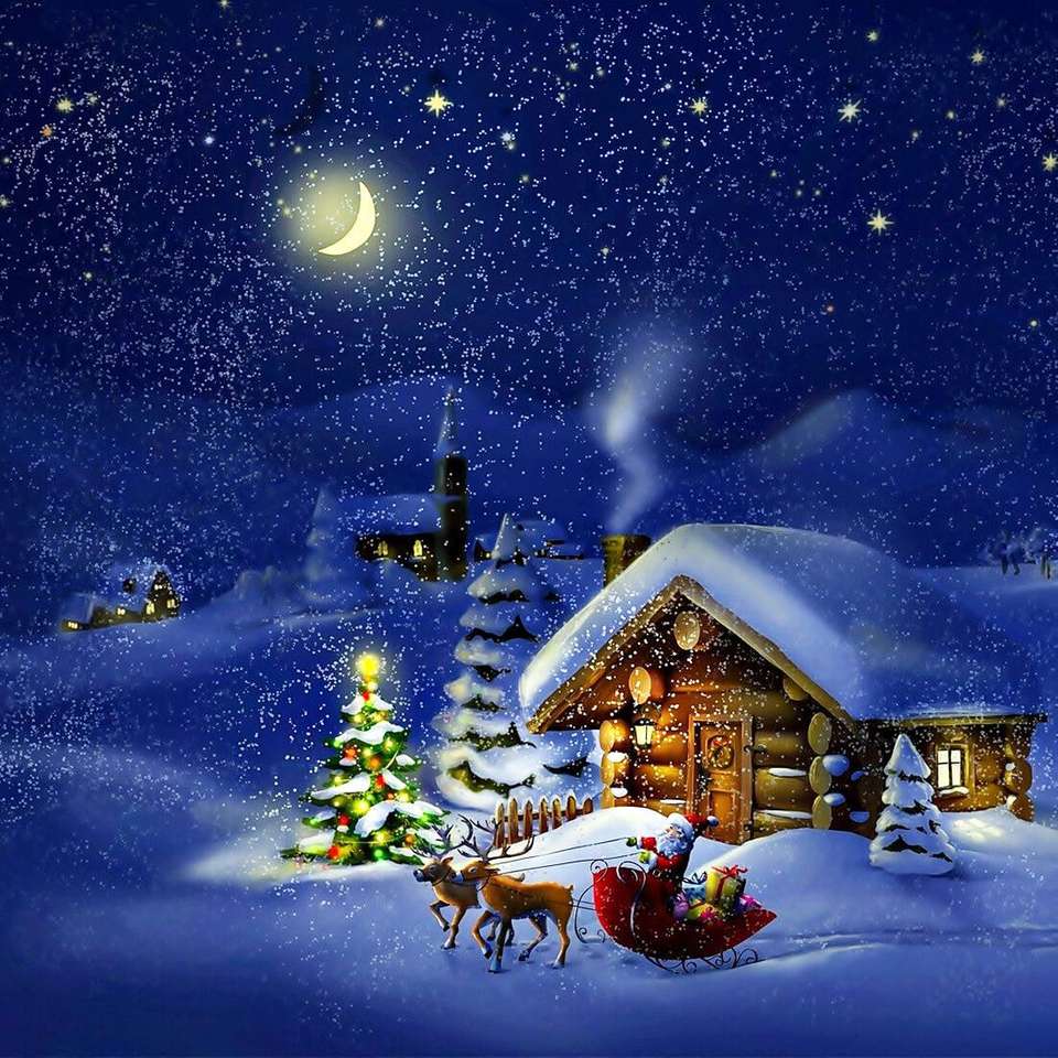 Zimowy krajobraz Bożego Narodzenia puzzle online